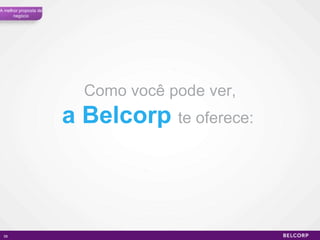 Como você pode ver, a Belcorp  te oferece:  A melhor proposta de negócio 