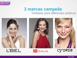 Voltadas para diferentes públicos 3 marcas campeãs Uma história de sucesso 