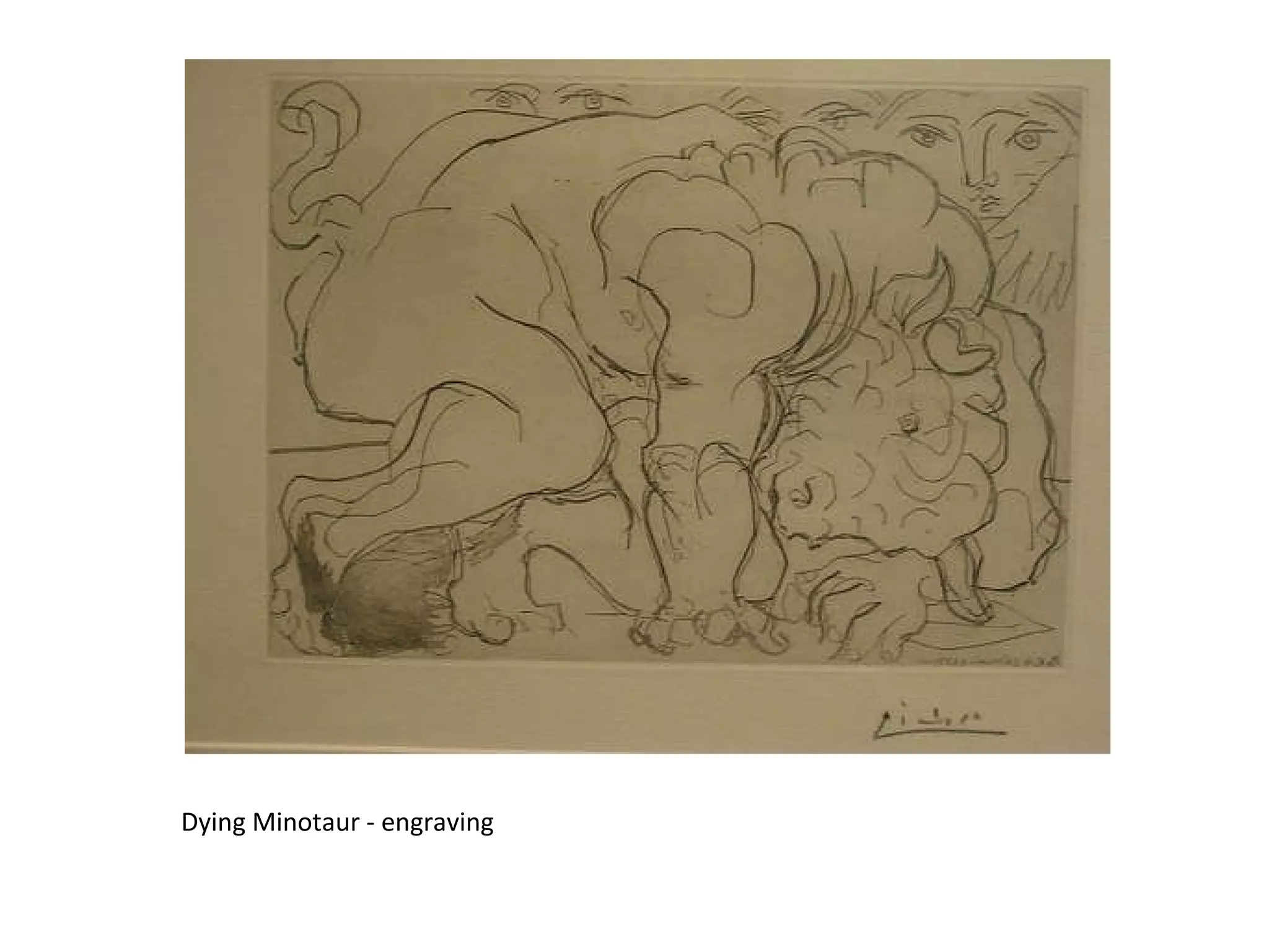 Dying Minotaur - engraving 