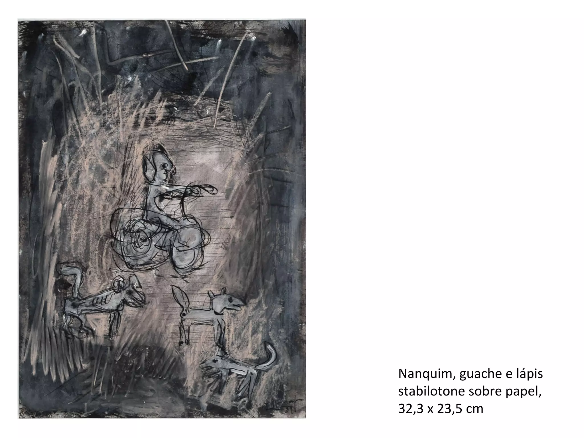Nanquim, guache e lápis stabilotone sobre papel, 32,3 x 23,5 cm 