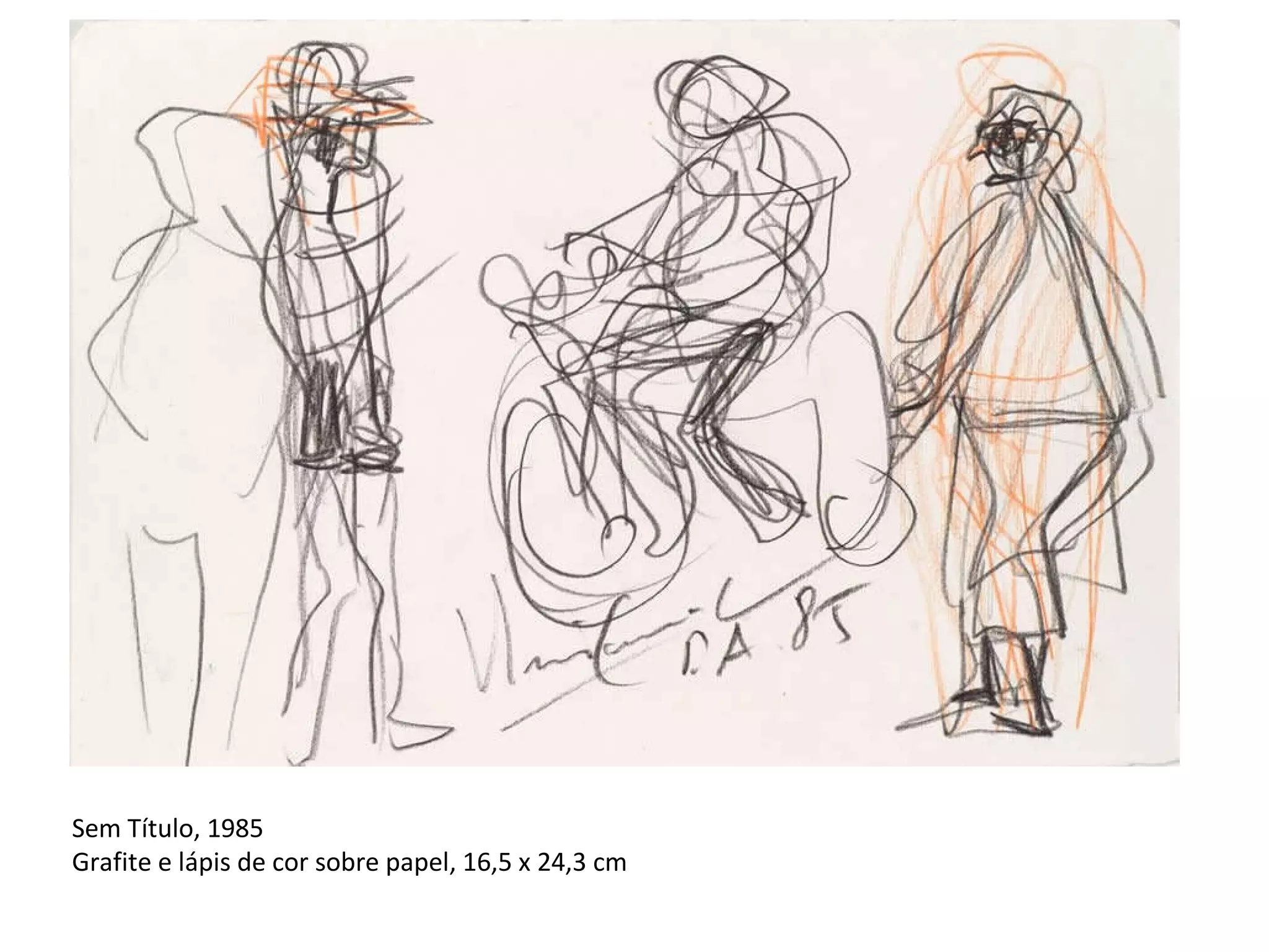 Sem Título, 1985 Grafite e lápis de cor sobre papel, 16,5 x 24,3 cm 