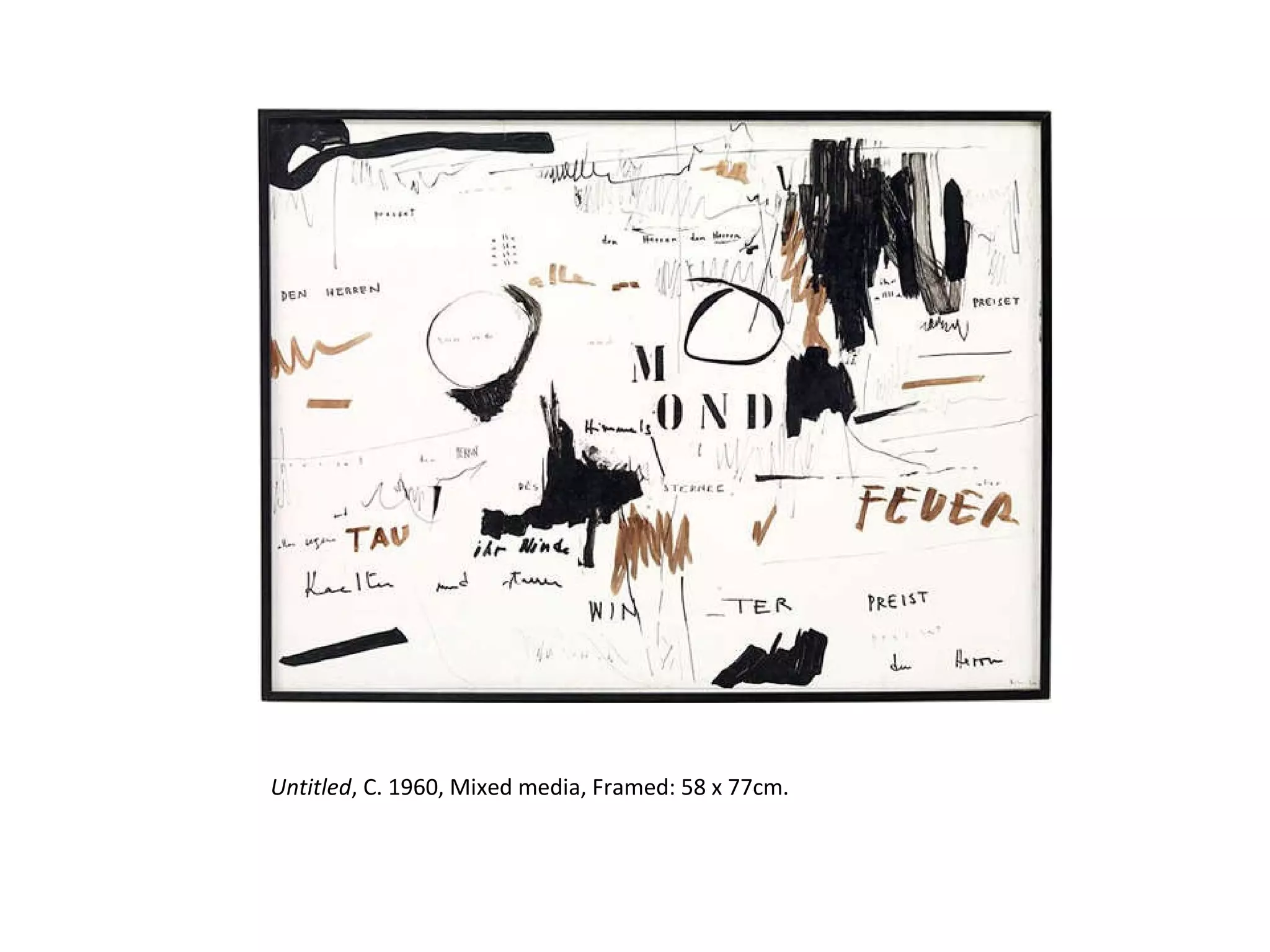 Untitled , C. 1960, Mixed media, Framed: 58 x 77cm. 