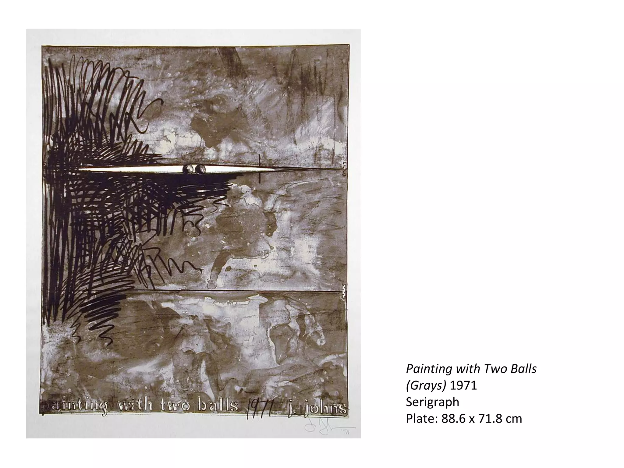 Painting with Two Balls (Grays)  1971 Serigraph Plate: 88.6 x 71.8 cm 