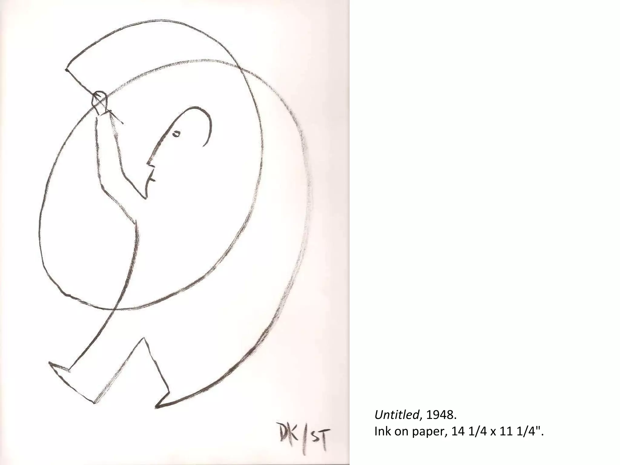 Untitled , 1948. Ink on paper, 14 1/4 x 11 1/4". 