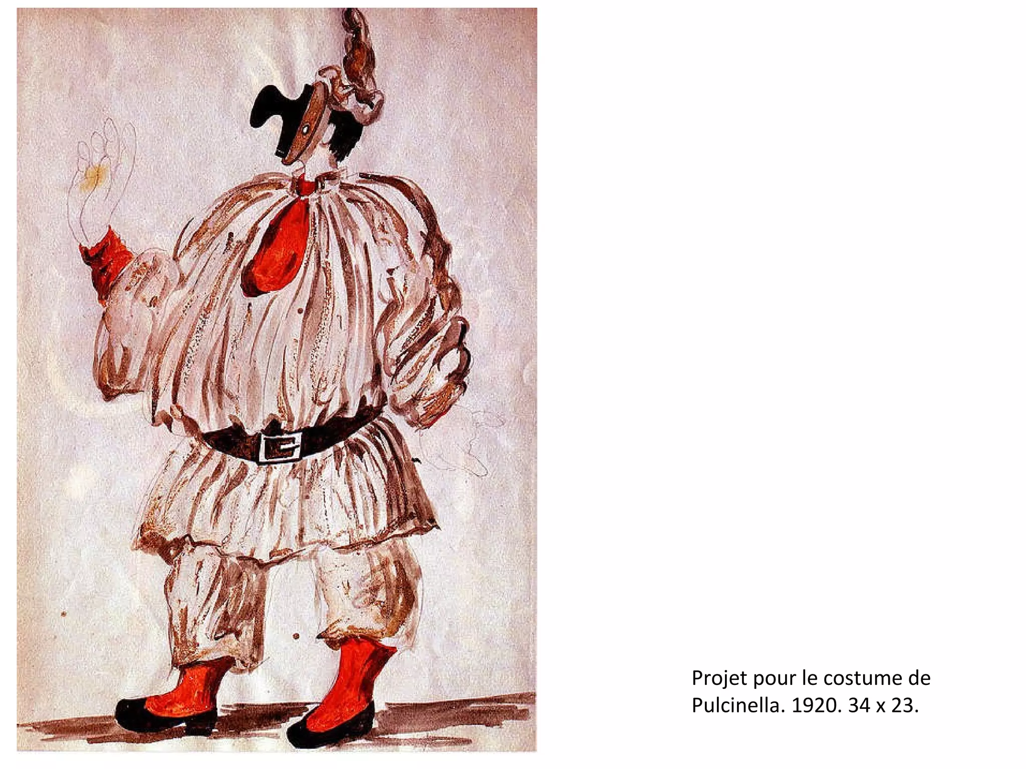 Projet pour le costume de Pulcinella. 1920. 34 x 23. 