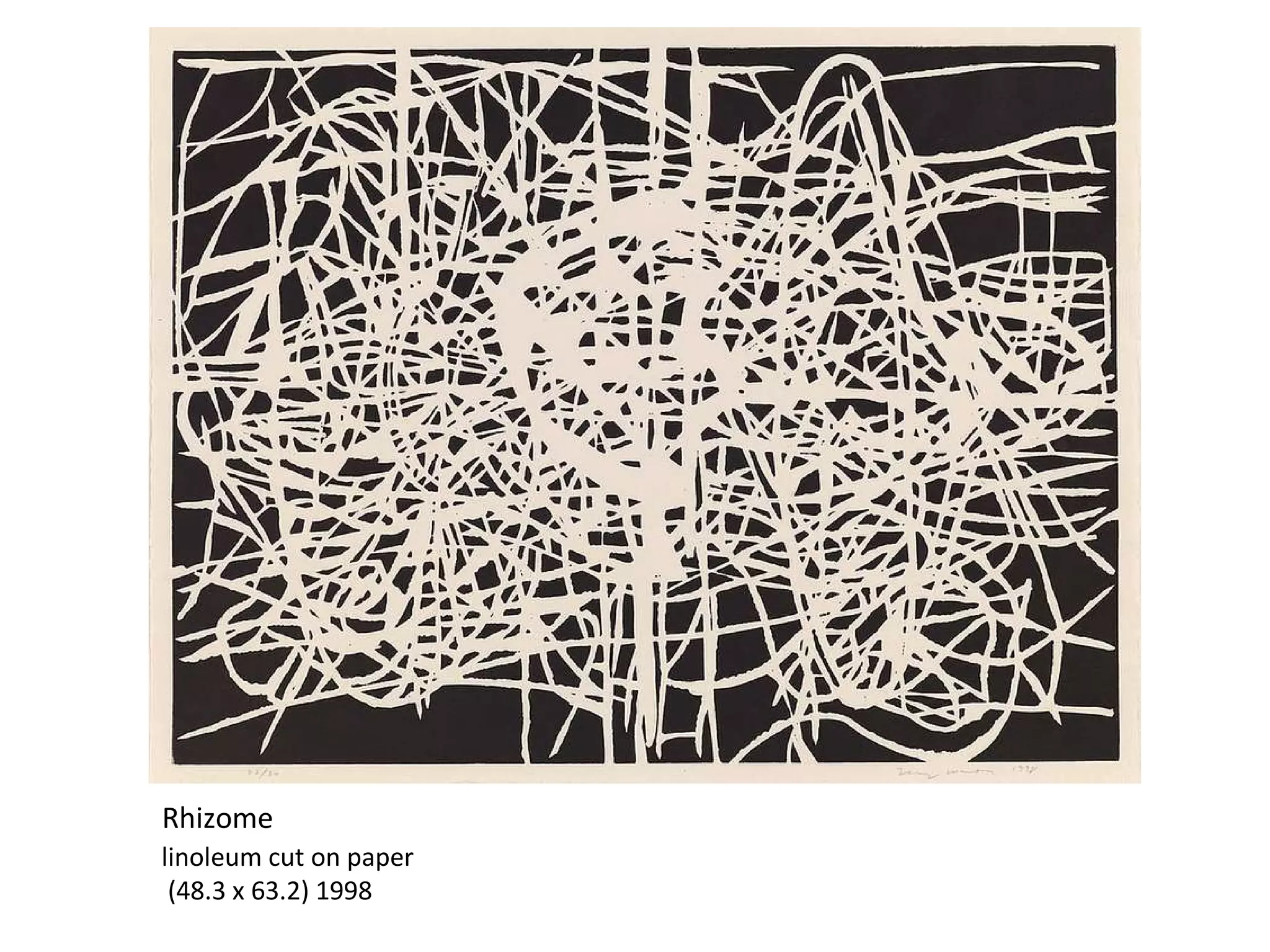 linoleum cut on paper (48.3 x 63.2) 1998 Rhizome 