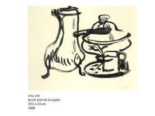 STILL LIFE brush and ink on paper  19.5 x 23 cm. 1900 