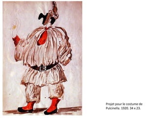 Projet pour le costume de Pulcinella. 1920. 34 x 23. 