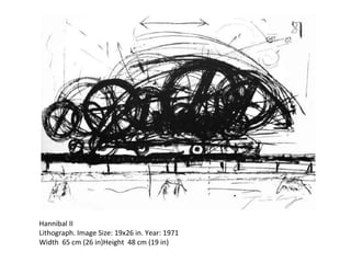 Hannibal II Lithograph. Image Size: 19x26 in. Year: 1971 Width  65 cm (26 in)Height  48 cm (19 in) 
