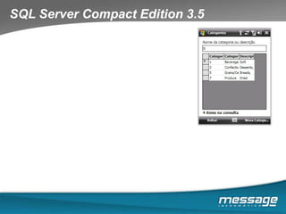 API´S de interação com o dispositivoMicrosoft.WindowsMobile.PocketOutlook.MessageInterceptorinterceptorSMS = new MessageInterceptor();interceptorSMS.InterceptionAction = InterceptionAction.Notify;interceptorSMS.MessageReceived += new MessageInterceptorEventHandler(interceptorSMS_MessageReceived);void interceptorSMS_MessageReceived(object sender, MessageInterceptorEventArgs e){	Contact contato = (Contact)cmbContatos.SelectedItem;if (e.Message.From.Address.Contains(contato.MobileTelephoneNumber))		lblContato.Text = GetMessage(contato, e);	else		lblContato.Text = "";}