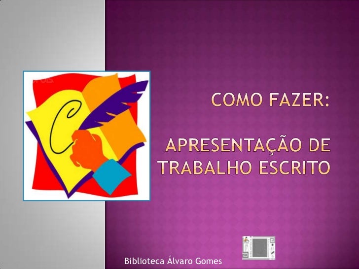 Slide para apresentação de trabalho