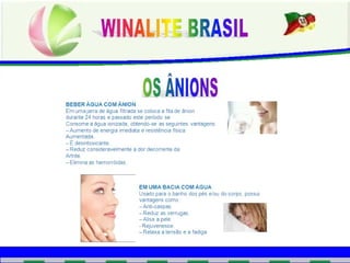 BEBER ÁGUA COM ÂNION 