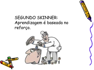 SEGUNDO SKINNER: Aprendizagem é baseada no reforço. 