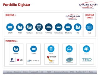 Portfólio Digistar
PARCEIROS ::
DIGISTAR :: DIGISTAR
EMS ::
 