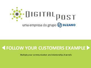 FOLLOW YOUR CUSTOMERS EXAMPLE
Multiply your communication and relationship channels
 