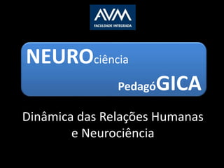NEUROciência
PedagóGICA
Dinâmica das Relações Humanas
e Neurociência
 