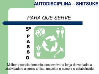 Melhorar constantemente, desenvolver a força de vontade, a criatividade e o senso crítico, respeitar e cumprir o estabelecido. 5º P A S S O   PARA QUE SERVE 