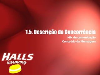 1.5. Descrição da Concorrência
                  Mix de comunicação
               Conteúdo da Mensagem
 