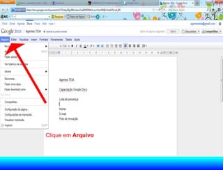Clique em Arquivo
 