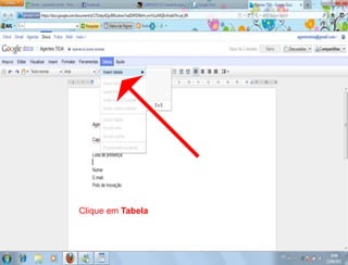 Clique em Tabela
 