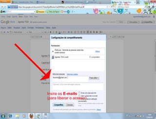 Insira os E-mails
(para liberar o acesso)
 