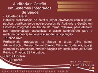 Pós na área Ambientalw  w  w  .  i  n  s  t  i  t  u  t  o  c  o  n  s  c  i  e  n  c  i  a  g  o  .  c  o  m  .  b  r