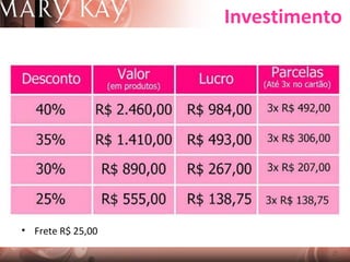 Investimento

• Frete R$ 25,00

 