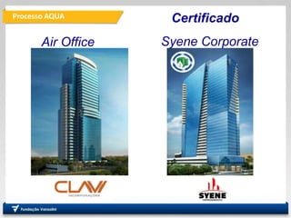 Processo AQUA
PRO
Departamento de Engenharia
de Produção
Fundação
Vanzolini
Certificado
Air Office Syene Corporate
 