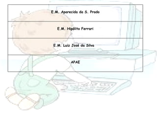 APAE E.M. Luiz José da Silva  E.M. Hipólito Ferrari E.M. Aparecida da S. Prado 