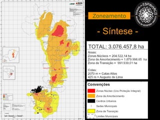 Zoneamento


   - Síntese -
TOTAL: 3.076.457,8 ha
 