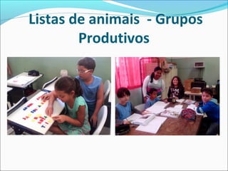 Listas de animais - Grupos
Produtivos

 