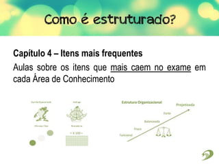 Capítulo 4 – Itens mais frequentes
Aulas sobre os itens que mais caem no exame em
cada Área de Conhecimento
 