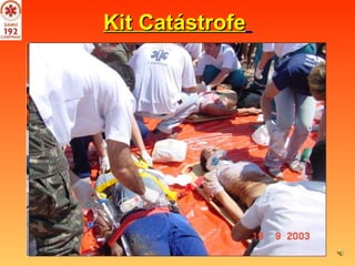 Kit Catástrofe   O SAMU 192 CAMPINAS  também está  preparado para uma situação de catástrofe,  Possui um  KIT especifico para Catástrofe  com capacidade de atendimento de até 100 vítimas de imediato ; Todos os materiais são condicionados em caixas conforme sua  complexidade ; Todas as viaturas de Suporte Avançado possuem  lonas coloridas para a Triagem de Vítimas.  É responsável pelo Posto Médico Avançado em todos os Grandes Acidentes , realizando Simulados junto a Defesa Civil , Infraero , EMDEC  e várias concessionárias de Autovias . 