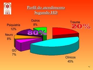 Perfil do atendimento Segundo HD 80% 20% 