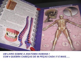 UM LIVRO SOBRE A ANATOMIA HUMANA !
COM 4 QUEBRA CABEÇAS DE 96 PEÇAS CADA !!! E MAIS......
 