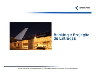 Backlog e Projeção
de Entregas
 