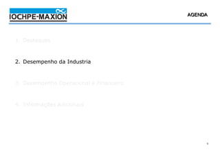 4T08 AGENDA
                                              / 2008




1. Destaques



2. Desempenho da Industria



3. Desempenho Operacional e Financeiro



4. Informações Adicionais




                                                   6
 