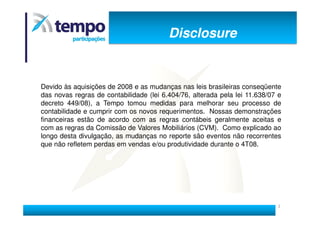 Apresentação dos Resultados 4T08