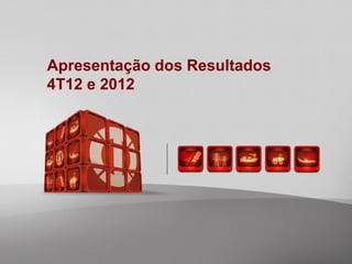 Apresentação dos Resultados
4T12 e 2012
 