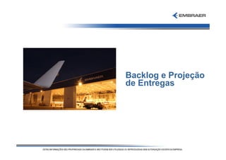 Backlog e Projeção
de Entregas
 