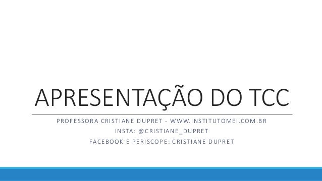 Apresentar tcc