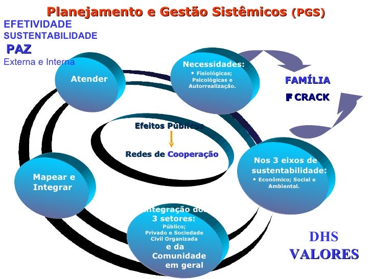 FAMÍLIA    CRACK Planejamento e Gestão Sistêmicos  (PGS) Integração dos  3 setores e da Comunidade  em geral Mapear e  In...