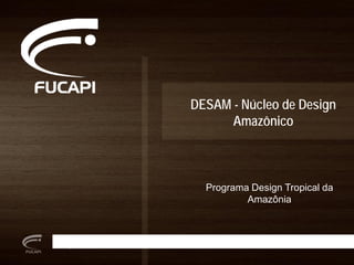 DESAM - Núcleo de Design
Amazônico
Programa Design Tropical da
Amazônia
 