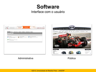 Software
            Interface com o usuário




Administrativa                                               Pública




            ©2010, Universidade de Ribeirão Preto - UNAERP
 