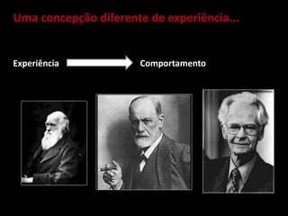 Uma concepção diferente de experiência...
Experiência Comportamento
 