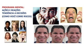 PROGRAMA MENTAL: 
AÇÕES E REAÇÕES 
TENDÊNCIA A DECISÕES 
(COMO VOCÊ CORRE RISCOS) 
 