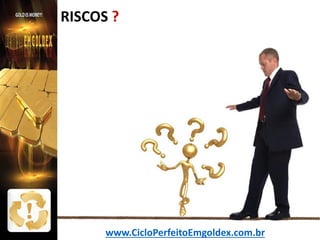 RISCOS ?

www.CicloPerfeitoEmgoldex.com.br

 