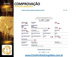 COMPROVAÇÂO
DEPOSITÓS BANCÁRIOS

www.CicloPerfeitoEmgoldex.com.br

 