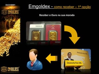 Emgoldex – como receber – 1ª opção
Receber o Ouro na sua morada
 