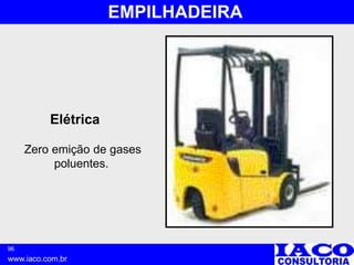 96
www.iaco.com.br
EMPILHADEIRA
Elétrica
Zero emição de gases
poluentes.
 